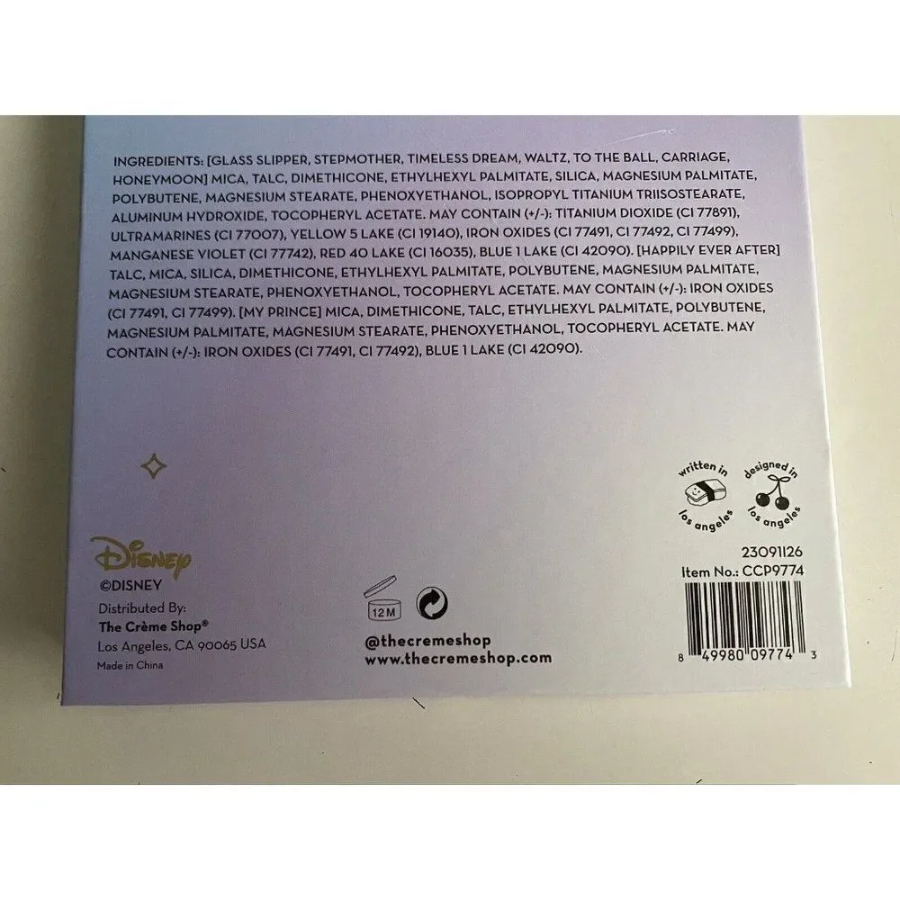 The Creme Shop‎ Disney Cinderella Midnight Rush Eyeshadow Palette 9 Color NEW